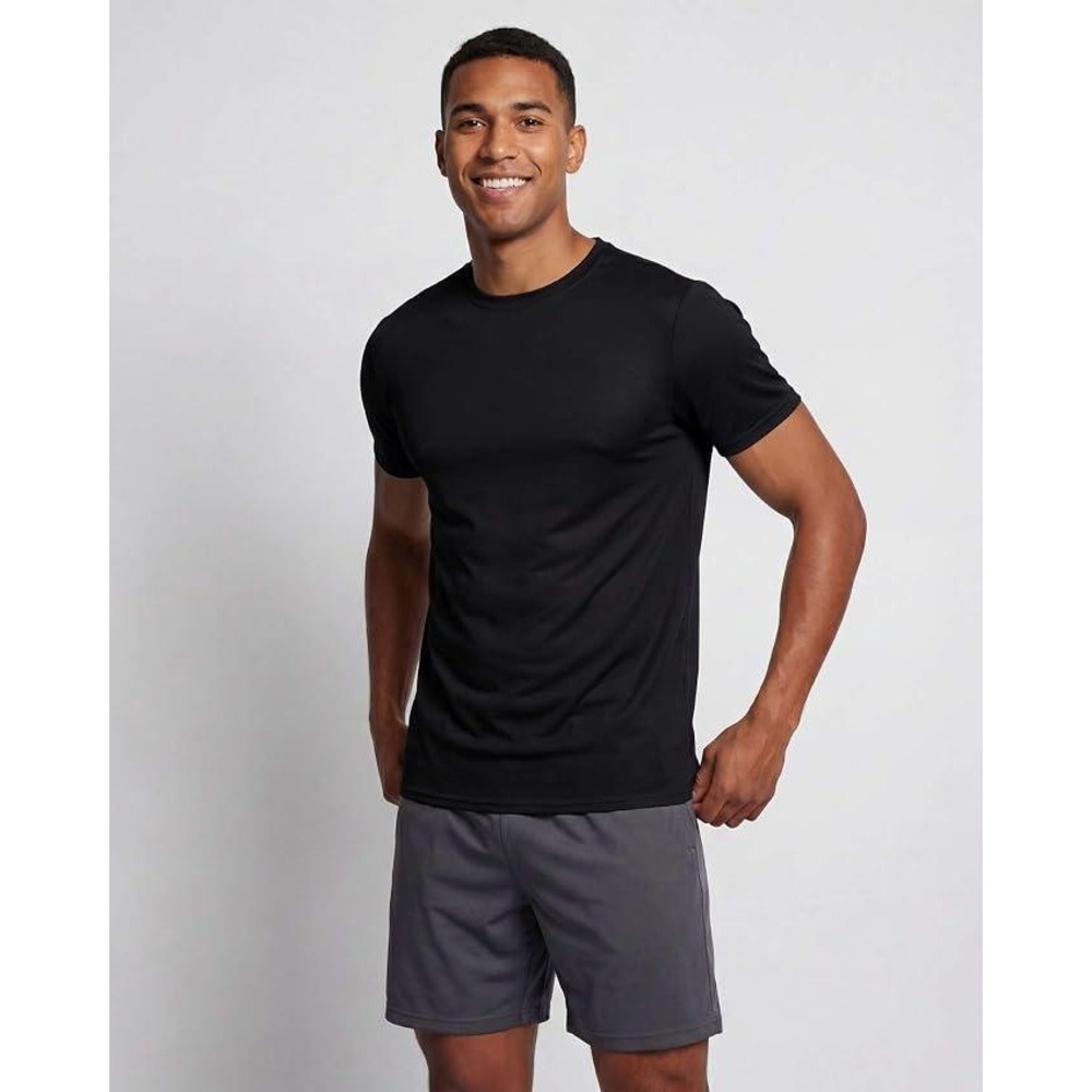 MSRP $43 Real Essentials 5 Pack Men's M Dry-Fit Short Sleeve Crew Neck T-Shirts